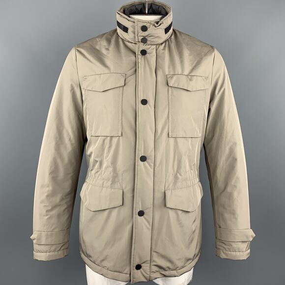 EREDI PISANO Size M Khaki Beige Padded Patch Pocket Winter Jacket - Picture 1 of 8
